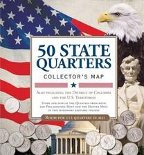 50 State Commemorative Quarters Collector's Map (includes both mints!)