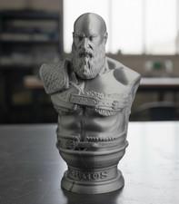 Kratos God of War Bust Figure Large 10" inch - 3D Printed Figurine Statue