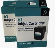 Wexford Black Ink Cartridge #61 for Inkjet Printers Replaces HP  Set Of 2 NEW