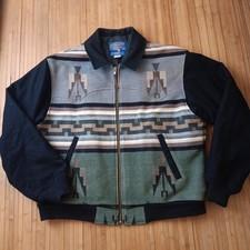 Flaw Pendleton High Grade Westernwear Zip Wool Aztec Jacket Large Southwestern