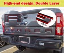 Double Layer Tailgate Insert Letters fits 2019-2023 Ford Ranger (Black Red)