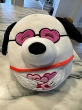 Squishmallows 8” Inch Peanuts Snoopy Pink Heart Sunglasses Valentines Day Tags