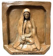 Julian of Norwich - Patron of Cats  (1342-1416)    STATUE or WALL PLAQUE   ©WHS