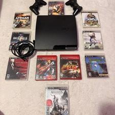 PS3 Slim Bundle 2 Controllers 10 Games 120GB CECH-2001A Tested