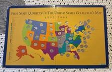 First state quarters Of The USA collectors map 1999-2008 Complete