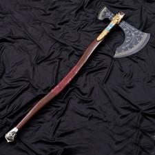 Beautiful handmade Medival God of War Kratos Axe Fully Handmade Replica