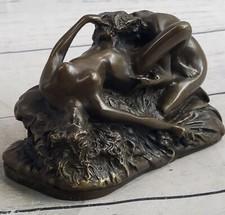 VINTAGE HAND MADE LOVERS BRONZE STATUE SCUPLTURE, SIGNED JM LAMBEAUX GIFT Statue