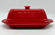 Gourmet Village Red Ceramic Covered Cheese Formage Dish