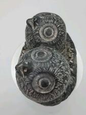 Vintage 1970s A Wolf Original Inuit  Sculpture  Mother Owl & Baby Owlet Nest