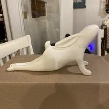 8” Arching Rabbit/Bunny Statue Figure Yoga Restful Eyes Closed