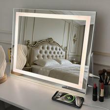 Hollywood LED Vanity Makeup Mirror with 3 Color Modes 5X Magnifier USB Charging
