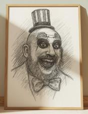 CAPTAIN SPAULDING HOUSE OF 1000 CORPSES DRAWING PRINT PORTRAIT SKETCH 8" x 10"