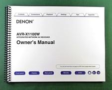Denon AVR-X1100W Instruction Manual: Full Color 259 Pages & Protective Covers!