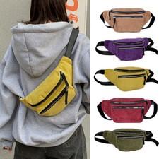Fanny Pack Corduroy Waist Bag Travel Sport Bag for Girl Women Waist Pack;