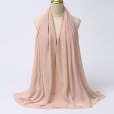 Women's Chiffon Hijab Scarf Solid Color Long Muslim Head Wrap Veil