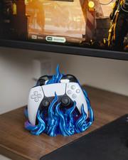 Dual Controller Stand Skull Flame Holder PS5 Xbox Gamepad Display Gaming Organiz