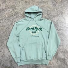 Hard Rock Cafe Hoodie Sweatshirt Mens XL Green San Francisco Graphic Fleece