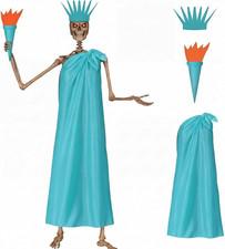 3 Pcs 12 Ft Skeleton Accessories Skeleton Statue of Liberty Costume Kit with Cro
