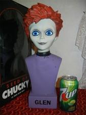 LARGE DELUXE CHUCKY GLEN STATUE HALLOWEEN HORROR FIGURE BUST - COLLECTIBLE DECOR