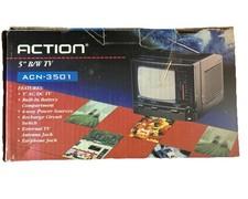 Action ACN-3501 Black & White 5” Portable TV Untested