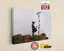 Banksy Canvas Print Aerial Flower Girl Street Art Museum Quality Decor