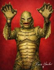 Boris Howler CREATURE FROM THE BLACK LAGOON  8.5X11 Art Print SIGNED