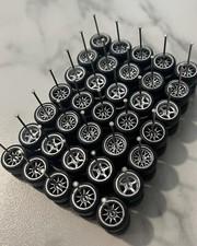 Hot Wheels - 1/64 Wheels & Rubber Tires (10 Car Sets) Real Riders Silver Lot