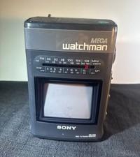 Sony Mega Watchman FD-510 Vintage Portable 4.5" B&W TV AM/FM Radio Receiver