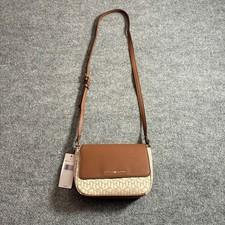 Tommy Hilfiger Crossbody Bag Womens Small Brown Cream Monogram NEW