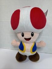 Super Mario Toad Stuffed Animal Plush Toy Video Gamer Gift Basket 7” Plushie