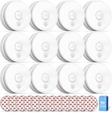 12 x SITERWELL Smoke Detector Alarm ETL-9th Listed with Magnetic Fastening Kit