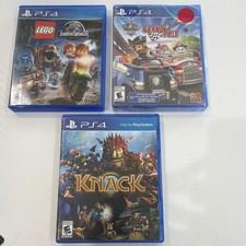 PS4 Game Bundle LEGO Jurassic World Paw Patrol Grand Prix Knack Tested + Sealed