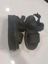 Dr. Martens Women’s Voss Hydro Black Leather Quad Strap Platform Sandals Size 7L
