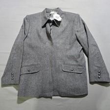 NEW White Stag Women's Charcoal Wool Blend Blazer Jacket 14 Classic career work