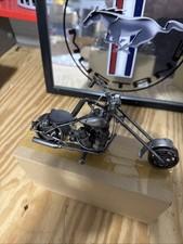 8” Metal Motorcycle Sculpture Recycled Art Iron Motorbike Model Collection
