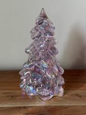 Mosser Glass USA Christmas Tree - ROSE CARNIVAL (PINK) - 8" tall Holiday Decor