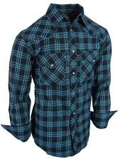 Plaid Shirt Mens Western Flap Pockets Triple Snap Cuffs TRUE FIT Country Casuals