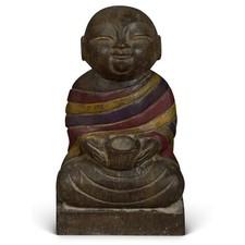 US SELLER - Shaolin Temple Stone Monk With Colorful Robe Chinese Statue