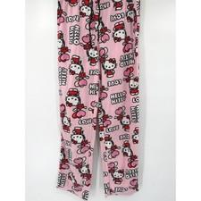 Hello Kitty Pajama Pants Womens Small Pink Fleece Lounge Bottoms Sanrio Heart