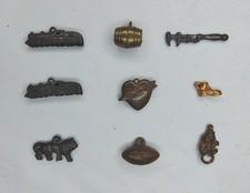 Vintage Cracker Jack Prize Charms Lot of 9 from 1940s - 1950s