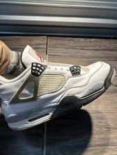Nike Air Jordan 4 Retro OG White Cement Men’s Size 11.5 US 840606-192 Black Grey