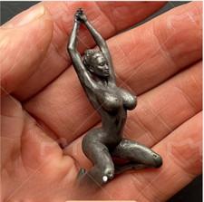Brass Kneeling Yoga Girl Statue Art Beauty Model Artworks Meditation Home Decor