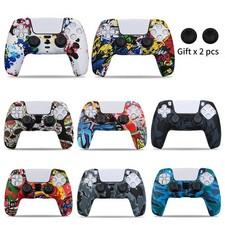 For PS5 Controller Silicone Protective Cover Skin Anti-Slip Case+Thumb Grip Caps