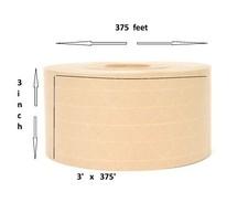 Lot of 8 Rolls Kraft Gummed Tape – 72mm x 375ft – Reinforced Brown Paper Sealing