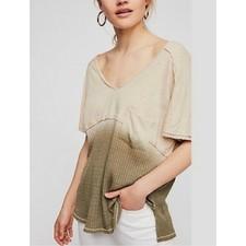 We The Free Free People Women's Sand Combo Sun Dial Tee Top stone Medium