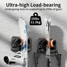 Portable Ski & Snowboard Wall Mount, Ski Snowboard Storage Rack for Garage Wall