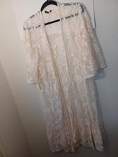 Torrid Women's Cream Colored Open Front Lace Kimono/Cover-up Pre-owned Size 1X 