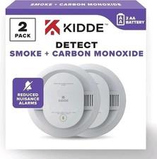 2 pack Kidde Smoke & Carbon Monoxide Detector, AA Battery Powered, Voice Alert