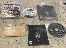 PS3 Video Game Lot (2) mlb the show 13 Elden scrolls V Skyrim CIB tested working