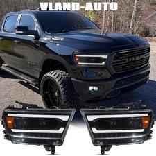 Fits 2019-2024 Dodge Ram 1500 LED Headlights w/Dynamic & Sequential Front Lamps